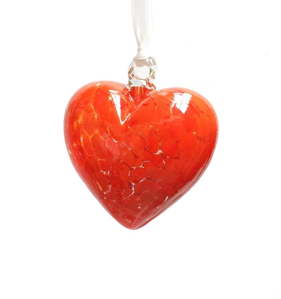 Milford Collection Red Glass Friendship Heart Small