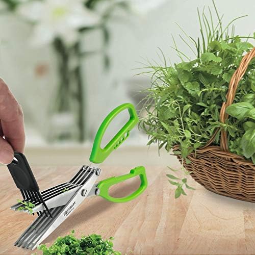 Westmark Herb Scissors With Cleaning Comb, 5 Pairs Of Blades, Blade Length: 20 Cm, Stainless Steel/Plastic, Colour: Silver/Green, 11752280