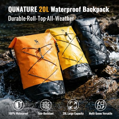 Mochila Bolsa Seca Impermeable 20L para Hombre y Mujer, Mochila con Cierre Roll Top miniatura 2