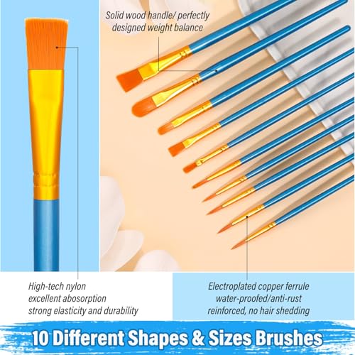 image for shynek 54 Pack Canvas with Easel Set 8 x 10 Inch Canvas Boards with Wo
