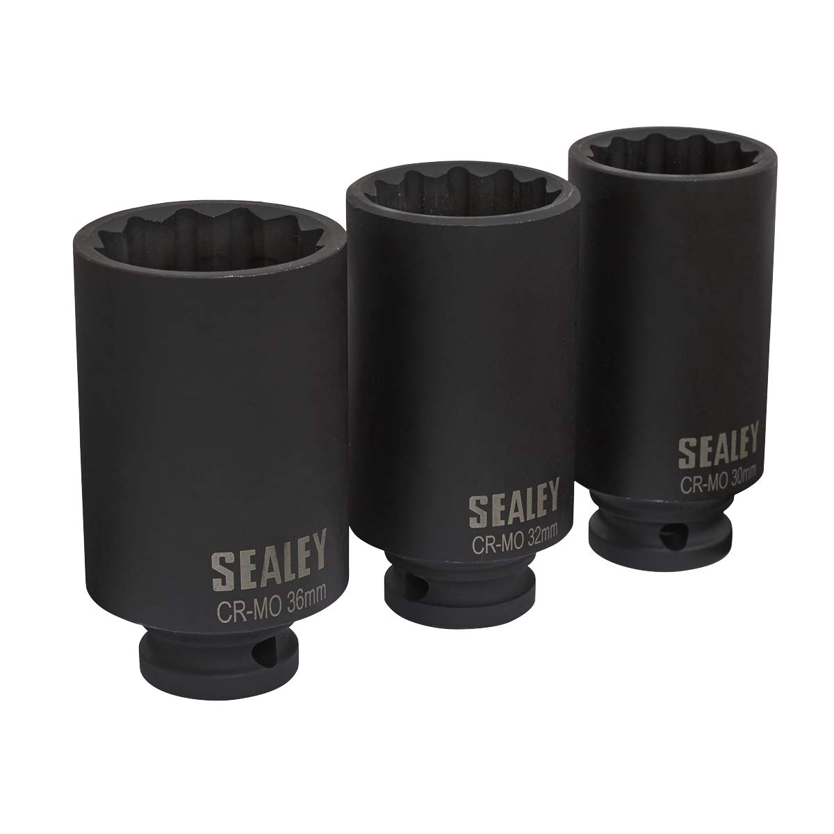 Sealey Sx051 Impact Hub Nut Socket Set 3Pc 12-Point 1/2Sq Drive