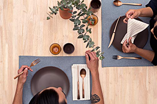 Meema Rustic Placemats 14X20 In | Sustainable Products Upcycled Denim And Cotton Cloth Placemats Set Of 4 - Blue | Handcrafted, Washable Place Mats For Dinner Table, Everyday Use And Special Occasions #TOP6