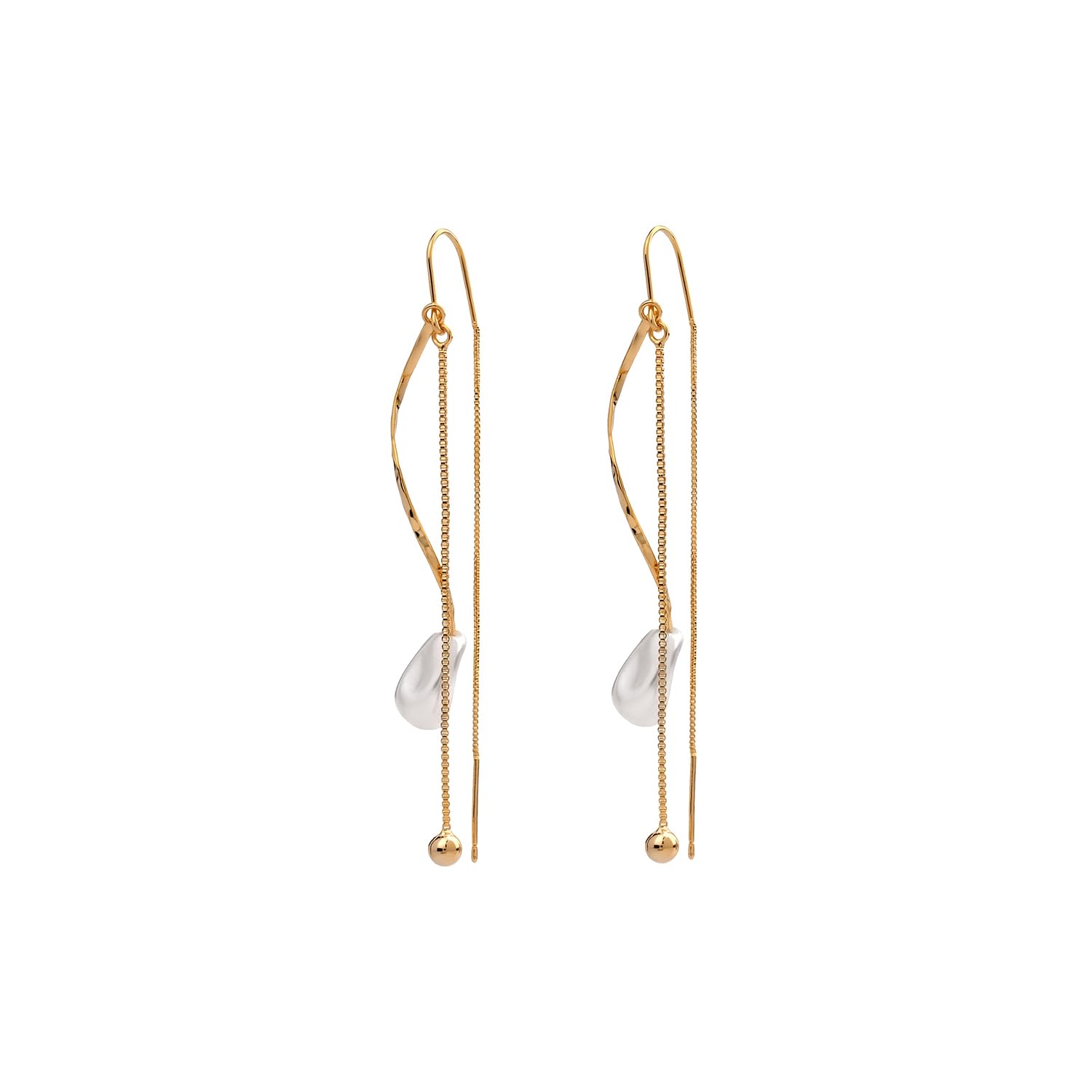Pearl Cascade Dangle Earrings for Women - Waterproof & Anti-Tarnish-image-36
