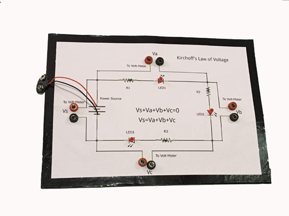 Project Hub� -Kirchhoff's Law of Voltage (KVL) Mesh Analysis || Science Physics / Electricity Educational Kit(Base-Cardboard)
