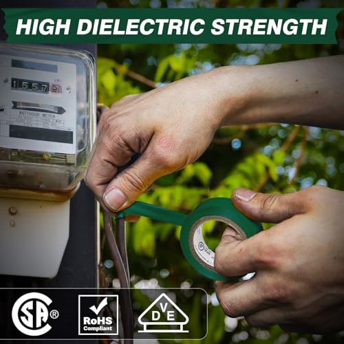 Image of Avery Dennison Electrical Tape, Professional Grade PVC Electric Tape, UL /CSA Listed Insulating Vinyl Tape for Electrical, Repairs, Automotive and Equipment, Pro-36C, in x 66 ft, Green, 1 Roll