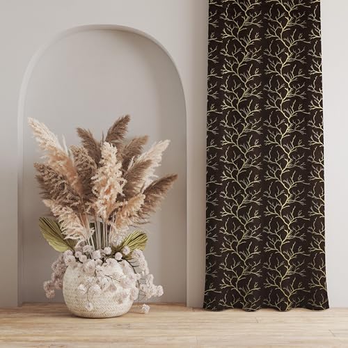 Image of Homefab India Velvet Curtains Room Darkening - Window 5 feet, Pack of 2 Panels, Coffee