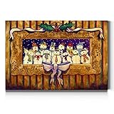 Galería de representaciones familia de muñecos de nieve arte de pared, decoración de lienzo envuelto en galería premium