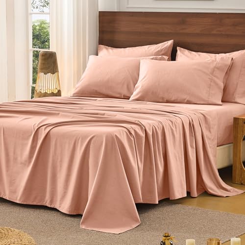 Image of Bedlifes 100% French Linen King Bed Sheet Set - 16 inch Deep Pocket, 4-Piece | Soft & Durable, Breathable & Cooling, Pure Flax Linen, OEKO-TEX Certified, Moisture-Wicking, Easy Care, Machine Washable
