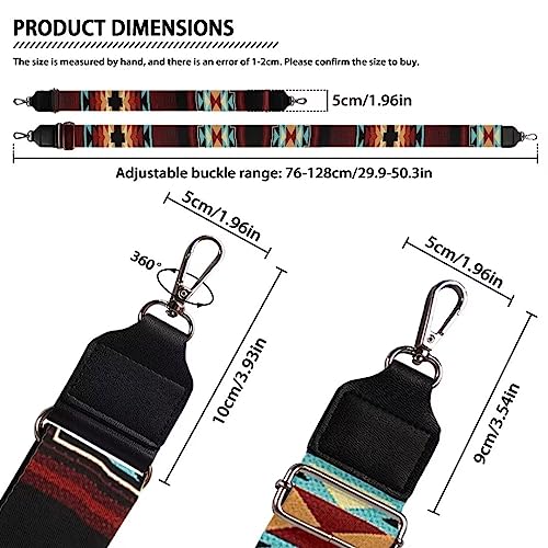 Image of Jeiento Replacement Shoulder Strap,2 Piece Set Guitar Style Handbag Crossbody Strap Adjustable Guitar Straps for Women Girls