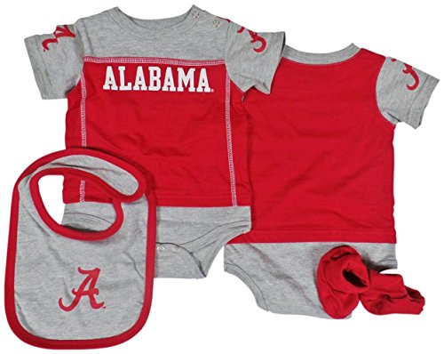 Genuine Stuff Alabama Crimson Tide Baby/Infant Lil Jersey Creeper, Bib, Bootie Set 24 Months