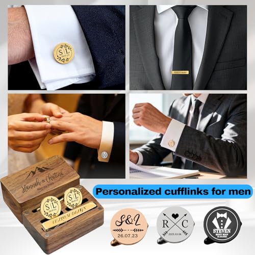 Gemelos personalizados con monograma para hombre miniatura 2