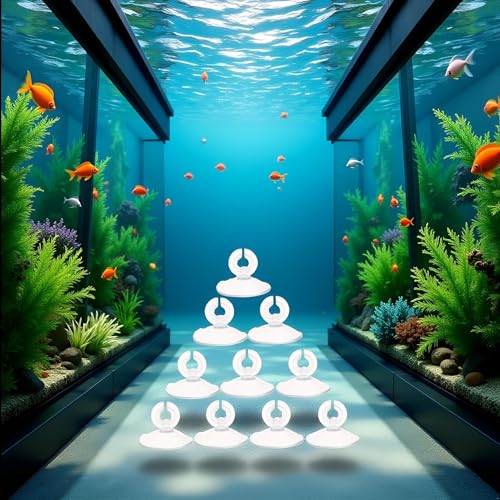 Image of 10Pcs Aquarium Suction Cup, Transparent Plastic Sucker with Clips Fish for Tank Pipe Hose Tube Holder Fish Tank Suction Cups Air Pump Accessories Aquarium Pumps and Filters (1.2in)