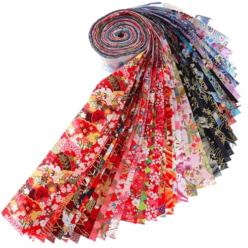 Tissu japonais STOBOK pour patchwork : fini le gaspillage avec 40 bandes de coton de 50cm