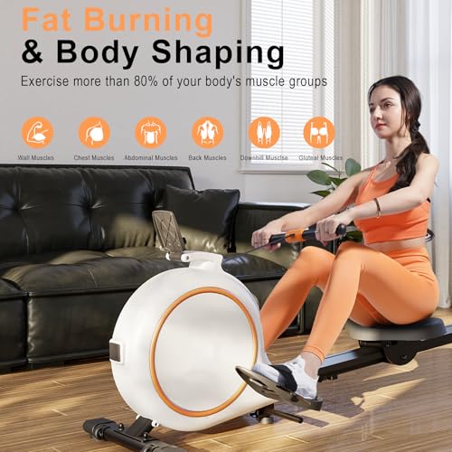 Superun Rowing Machine for Home Gym - rowing Machine with 32 Levels Quiet Magnetic Resistance, Cardio Rowing Machine with LCD Display APP Compatible - Image 6