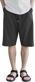 [ネイビー] ステテコ メンズ ストレッチ ウエストゴム 紐 ポケット ハーフパンツ ショートパンツ イージーパンツ ボトムス