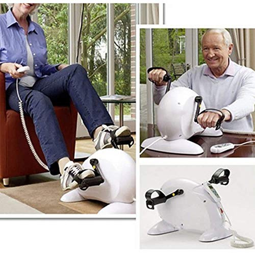 Image of Portable Pedal Exercise Electric Pedal Mini Rehabilitation Machine Adjustable Exercise Bike, Elderly Upper and Lower Limb Exerciser 4 Speeds Led Control Screen Rehabilitation Equip,