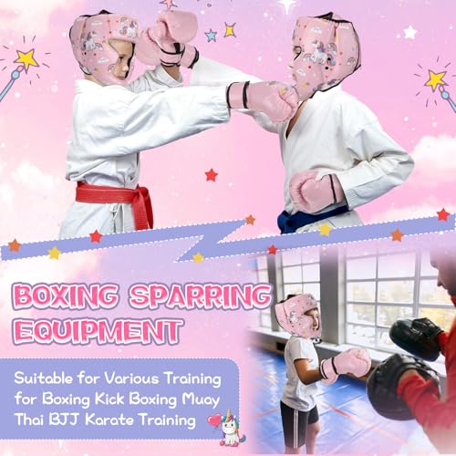 Image of Arrowbash Boxing Headgear and Gloves Set for Kids 6oz Boxing Gloves and Wrestling Headgear Sparring Equipment for Boxing Kickboxing Muay Thai BJJ Karate Training