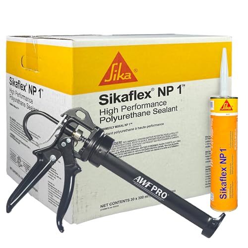 MasterSeal NP1 Stone 10.1oz Polyurethane Sealant- Case of 30 with Caulk Gun. One Component, Flexible, Non Sag, Elastomeric Acoustic Sealant.