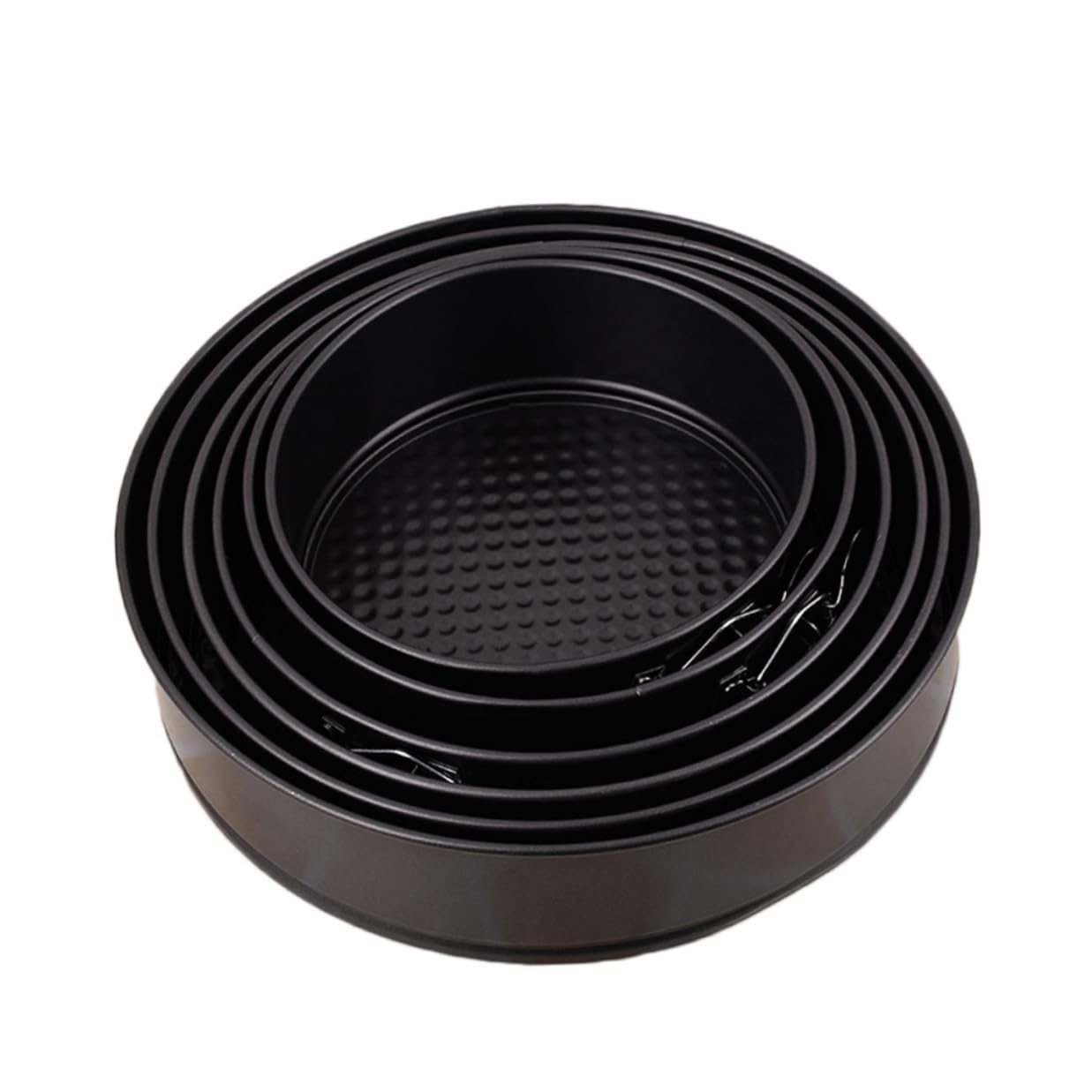 6 Pezzi Teglie Rotonde per Torte con Chiusura Rivestimento Antiaderente in Acciaio al Carbonio Teglie da Forno per Dolci e Torte Nuziali Facili da e Resistenti Nero