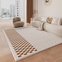 Amazon｜ラグマット チェック柄 北欧風 おしゃれ ラグ 滑り止め付