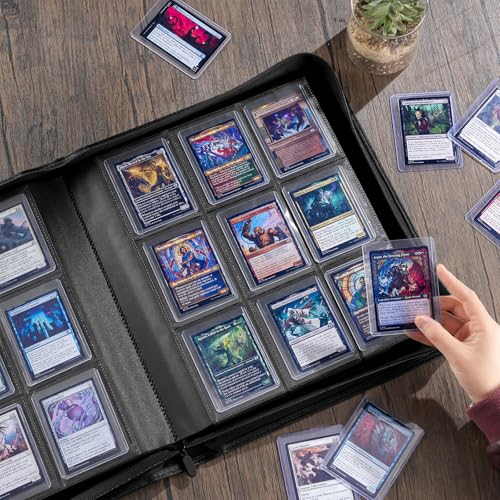 ProCase Top Loader Binder for Cards, Holds 324 Toploaders with 9 Pockets, Toploader Storage for Trading or Sports Cards, Compatible with TCG, MTG in 3"x4" Toploaders -Black