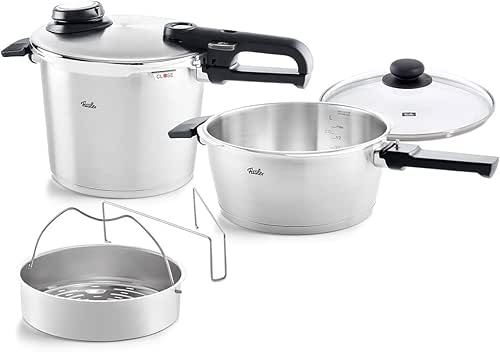 Fissler Vitavit Premium Pressure Cooker Set, 3.7 Quart and 6.3