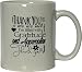 Thank You Ceramic Coffee Mug - Cream, 11 Ounces - Cream-Colored Mug - One-Sided Black Print - Gloss Finish