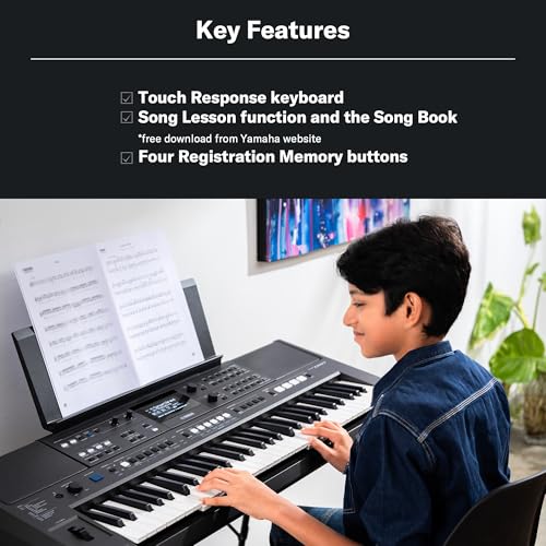 Image of Yamaha PSR-I510 61-Key Portable Keyboard, Upgraded Version of PSR-I500, Indian & Western Tones, Enhanced Songs & Styles, Built-in Rhythms, Lesson Function, Power Adapter Included