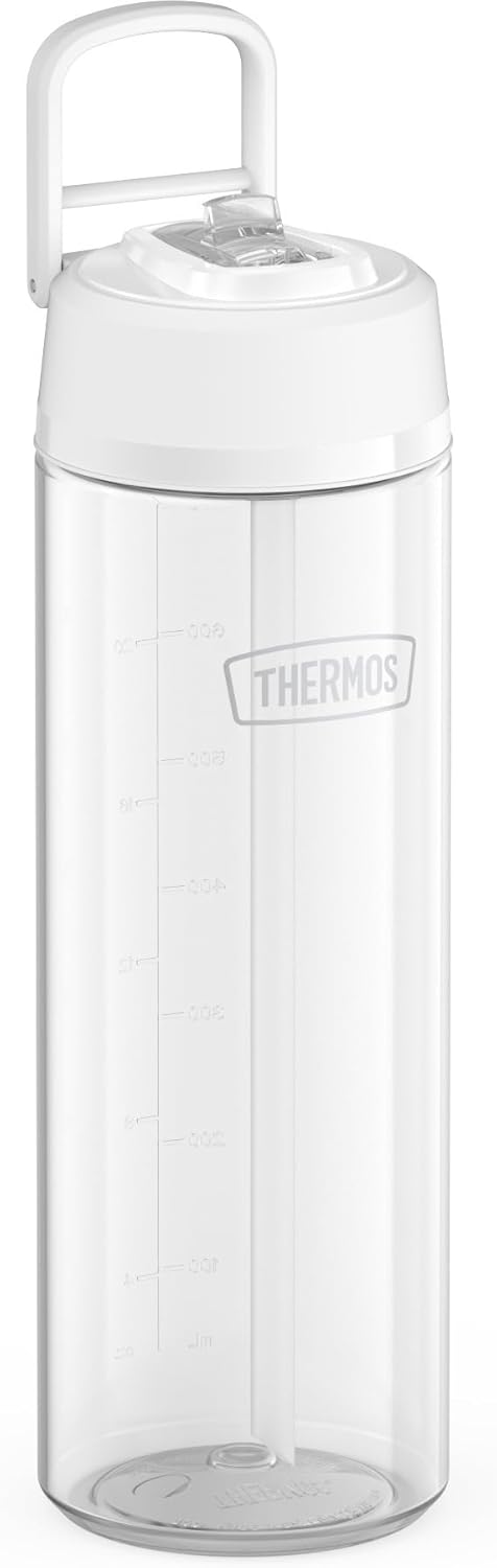 THERMOS ICON SERIES Lightweight Hydration Bottle - Durable Water Bottle Made with Tritan by Eastman with Straw Lid for Quick and Easy Drinking Experience - 26oz, Clear