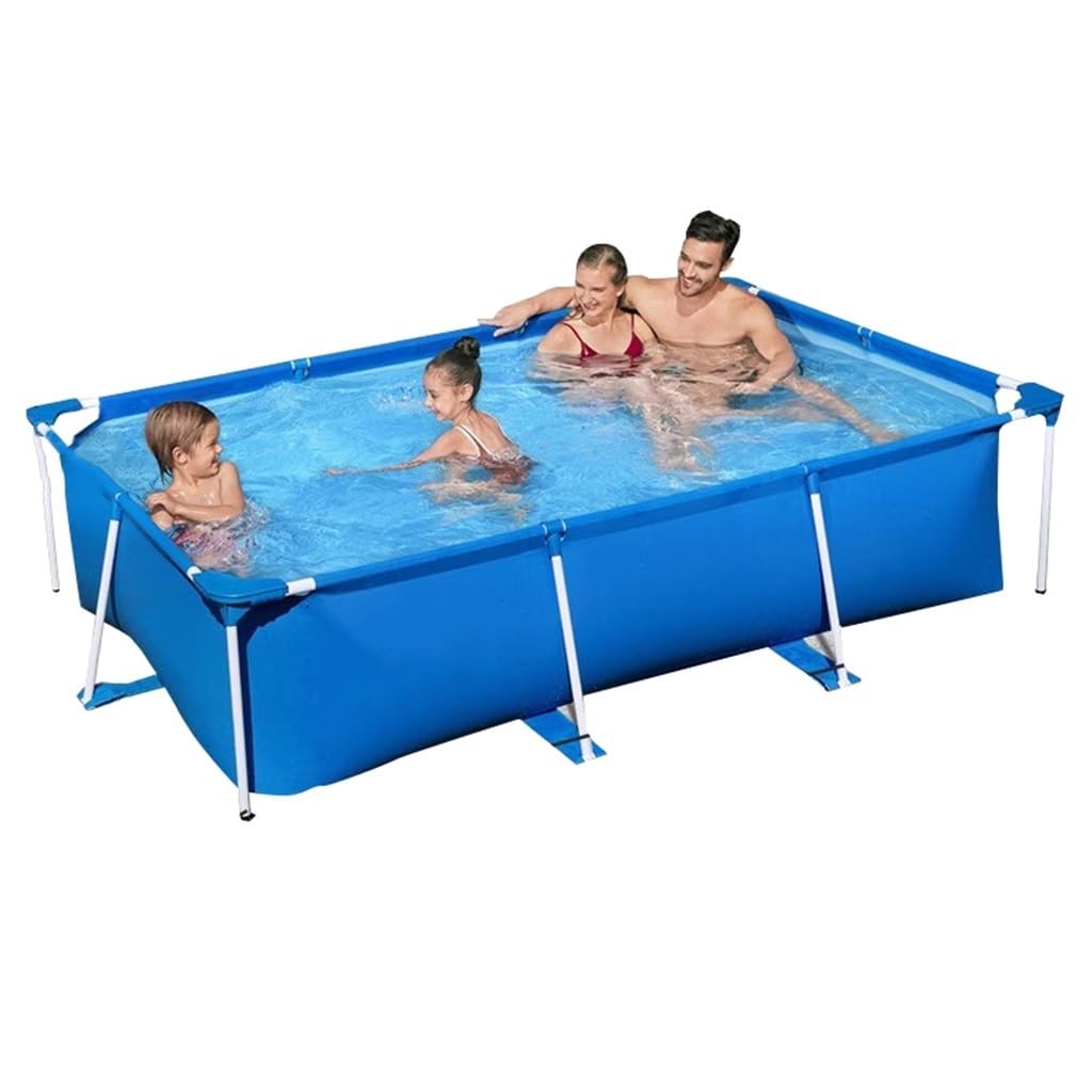 Telaio Piscina 120-300cm Acciaio Pro Rettangolo Piscina Fuori Terra Telaio Acciaio Piscina Rettangolare Famiglia Piscina Fuori Terra Piscina Giardino Esterno(259 * 170 * 61cm)
