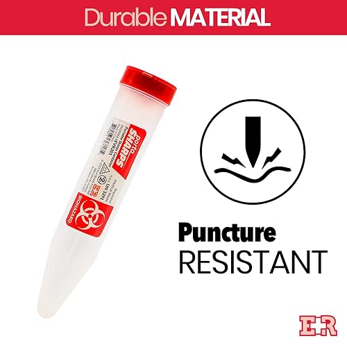 Miniatura 3 de Ever Ready First Aid Porta Sharps - Contenedor de objetos punzantes transportables con mecanismo de bloqueo, 24 unidades