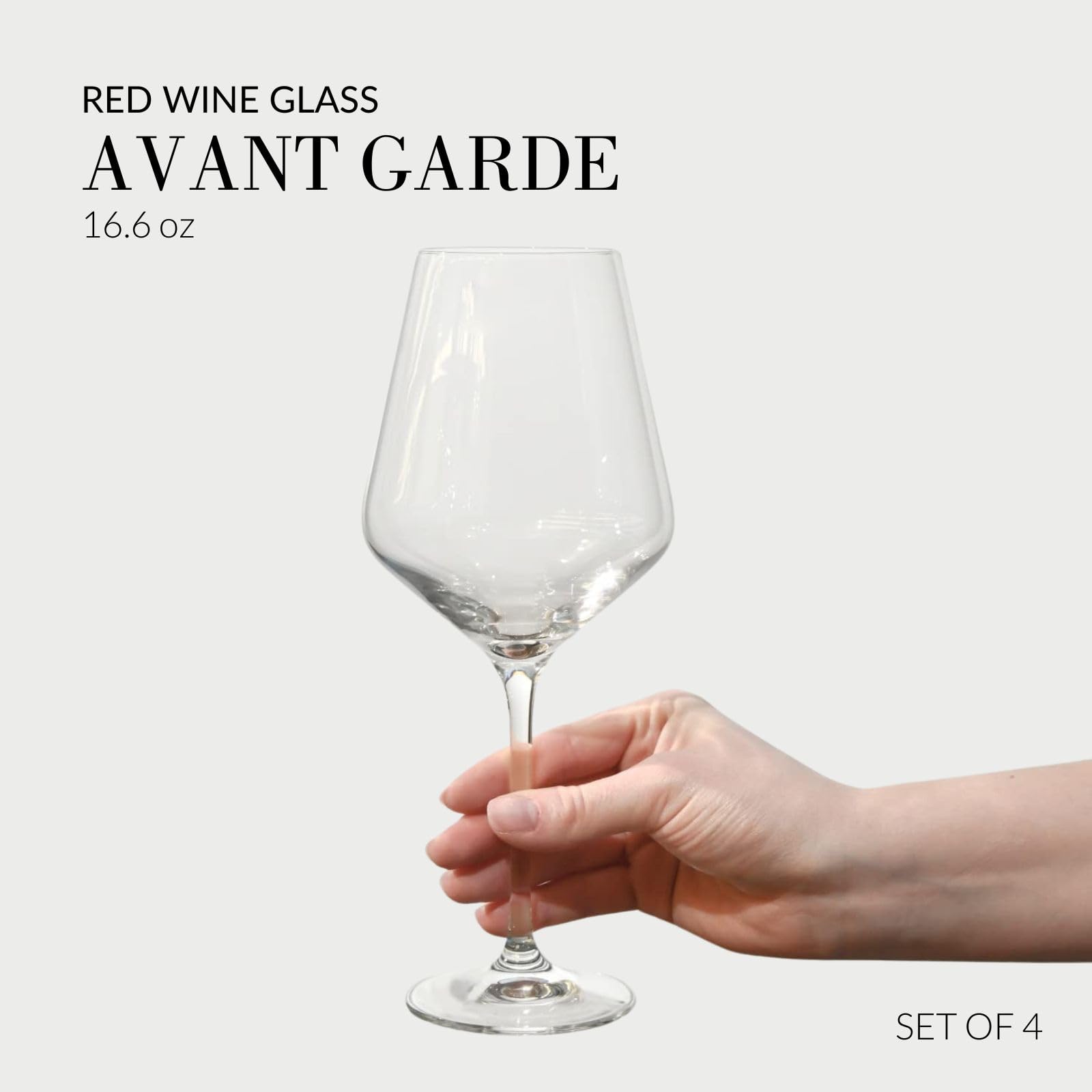 Krosno Copas de vino tinto, juego de 4, 490 ml, Colección Avant-garde, perfectas para casa, restaurantes y fiestas, aptas para lavavajillas, borde fino, tallo largo | Cristal sin plomo