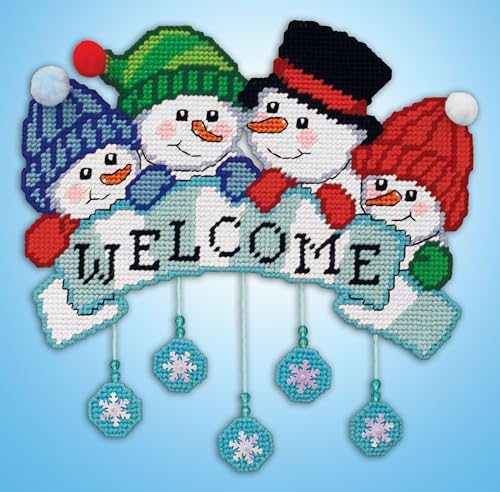 Design Works Crafts Welcome Snowman Plastic Canvas Wall Dcor Kit