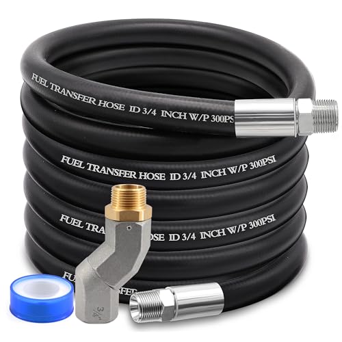 Image of 3 /4 inch Fuel Transfer Hose 20FT,Farm Pump Hose with Swivel for Gasoline,Diesel
