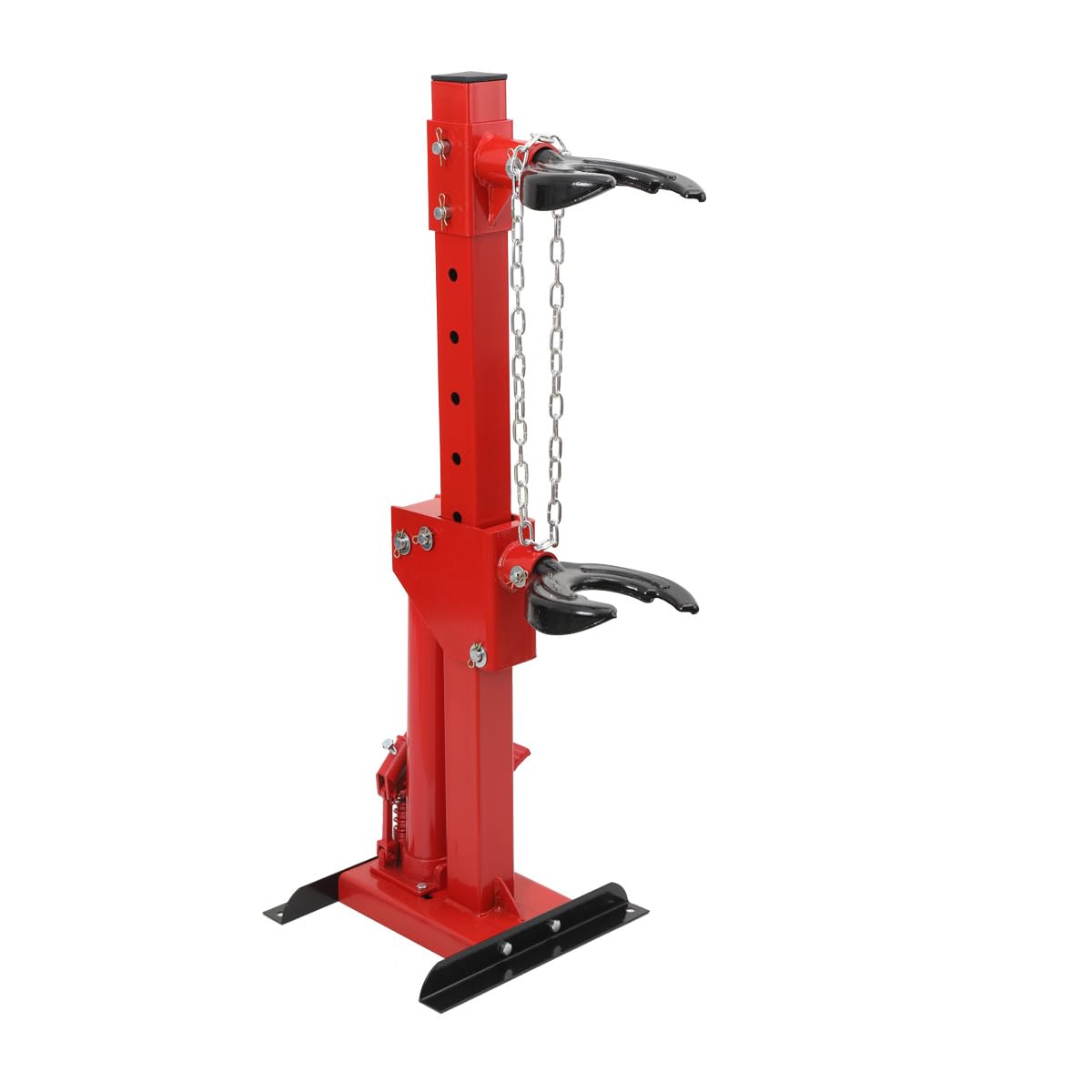LALABU Hydraulischer Federspanner, 3 t Federkompressor mit 7 Höhenstufen, Fußpedal und Sicherheitskette für Werkstatt und Garage