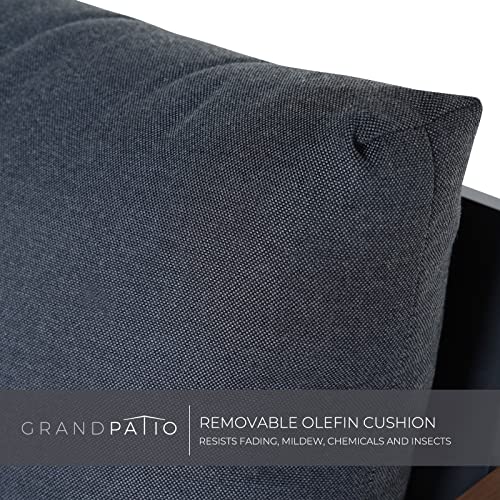 Grand Patio Outdoor Modern 4-Piece Duisburg Conversation Furniture Set, Faux Wood Grain Finish All-Aluminum Frame Sofa With Removable Olefin Cushion And Coffee Table For Garden Backyard Terrace #TOP3