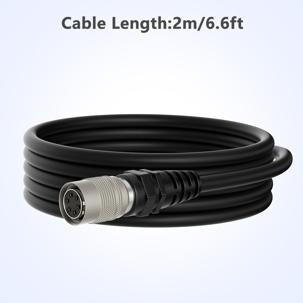 Alvin's Cables HR10A-7P-6S Hirose 6 Pin Female to Open End Power I/O Cable for Sony CCD, Basler, Keyence, Cognex, Baumer, Hikvision Industrial Camera, High Flex Shielded 6.6ft/2m