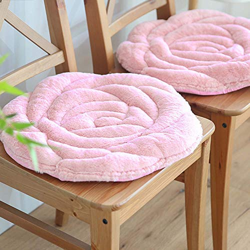Coussin de siège de luxe rond et souple en velours rose premium