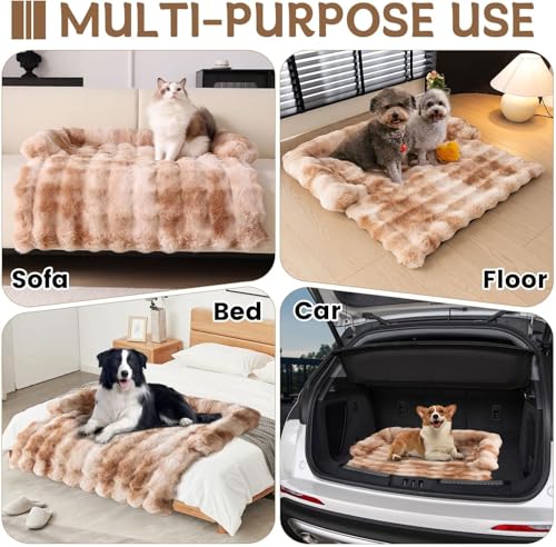 Dicker Kaninchen-Plüsch-Pet-Couch-Überzug für Sofa, Hundesofa-Bettenmatte, waschbare Plüsch-Couch-Abdeckung für Hund, Möbel-Schutz-Hundesofa-Matte für Hunde und Katzen, Flauschiges Hundecouch-Bett