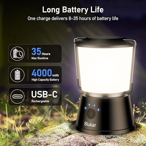 Blukar LED Campinglampe Tragbar, 2000L Superhell Camping Laterne Aufladbar – Ansicht 6