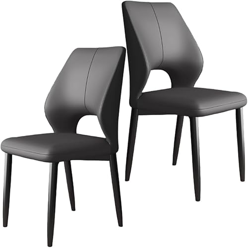 Miniatura 10 de YVYKFZD Juego de sillas de comedor simples, sillas de cocina de piel sintética, silla de comedor sin brazos con patas de metal, silla tapizada para