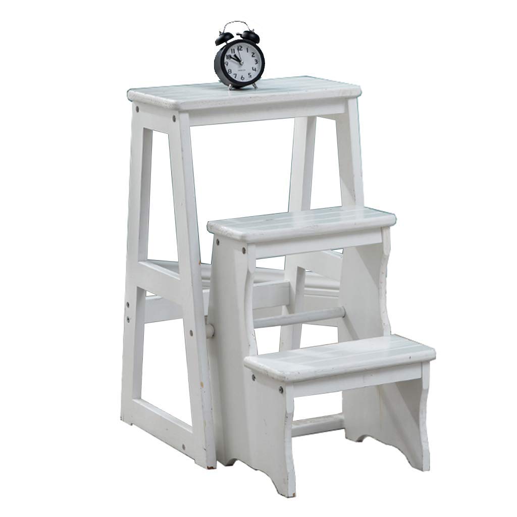 Escabeau en bois noble portable et banquette utilitaire multifonctionnelle