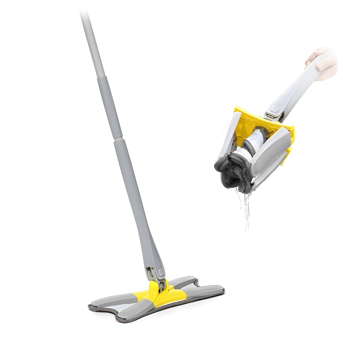Mopa de microfibra de 40 cm de ancho con barra telescópica de 140 cm | mopa de suelo con mango telescópico
