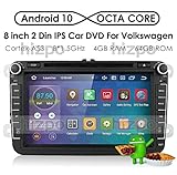 【Letztes Android 10-System】 Android-Autoradio, Octa Core, integriertes CORTEX-A53 8 * 1,5 GHz, 4 GB RAM, 64 GB ROM, leistungsstarke Hardware und WLAN, Bluetooth, GPS-Modul. Bringen Sie ein super cooles Multimedia-Center und ein High-End-Navigationssystem in Ihr Fahrzeug.