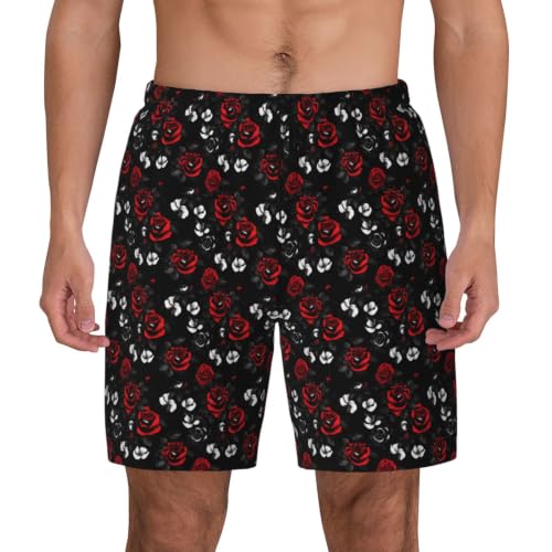 Short de bain respirant homme aux motifs de roses séchage rapide pour la plage