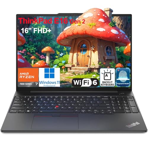 Image of Lenovo ThinkPad E16 G2 16 inch FHD+ Business Laptop Computer, AMD Octa-Core Ryzen 7 7735HS (Beat i7-1355U), 16GB DDR5 RAM, 2TB PCIe SSD, WiFi 6, Backlit KB, Fingerprint Reader, Windows 11 Pro, Vent-Hear