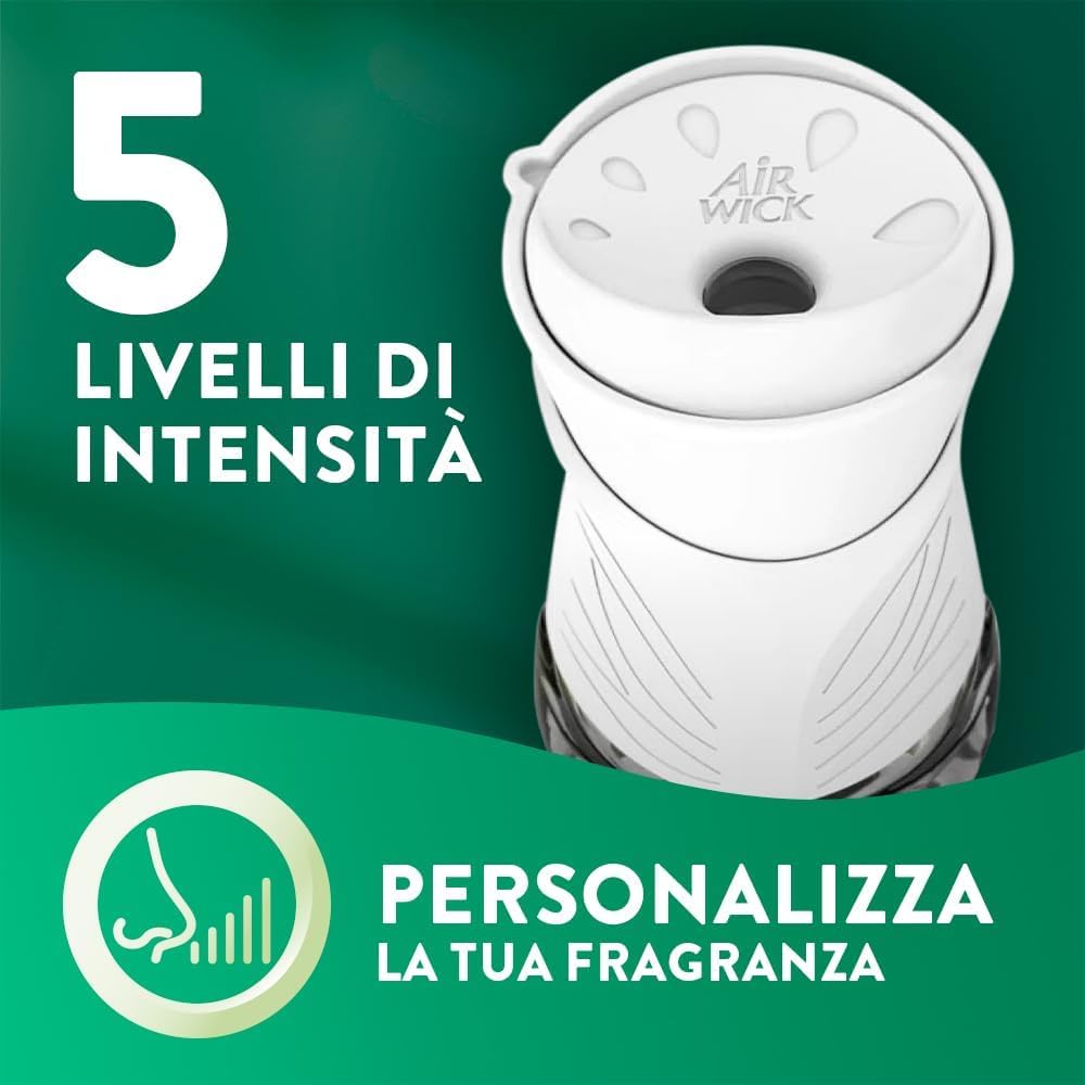 Airwick Kit Diffusore Elettrico di Oli Essenziali, Confezione da 12 Kit (Gadget e Ricarica), Profumatore per Ambienti Elettrico, 6 alla Fragranza di Lavanda, 6 Vaniglia
