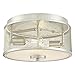 Westinghouse Lighting 6327900 Morrison Two-Light Indoor Flush-Mount Ceiling Fixture, Brushed Nickel Finish with Mesh and Frosted Glass
