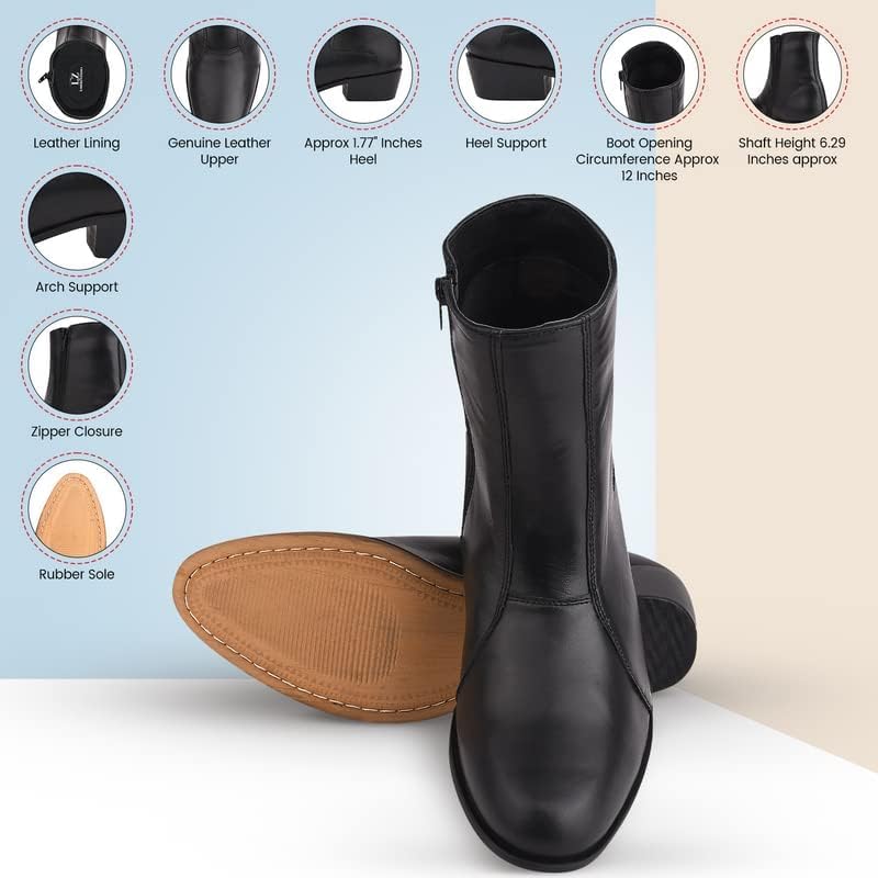 LIBERTYZENO Mens Animal Print & Plain Leather Adults High Ankle Retro Dress Boots for Easter Gift - Image 3