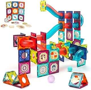 VATOS Magnetic Building Blocks for Kids X-Large 125PCS, STEM Educational Magnet Construction Toys Game for Boys and Girls, Magnetic Pipeline Building Tiles Creative Gift for Toddlers age 3 4 5 6 7 8